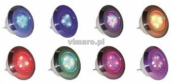 Lampa basenowa EURO pokrywa stalowa LED Diamond PLUS (światło RGB)