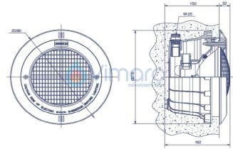 Lampa basenowa EURO pokrywa stalowa LED Diamond PLUS (światło białe) - 3
